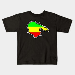 Hornby Island in Rasta Rastafarian Flag Colours - Gulf Islands Gift - Hornby Island Kids T-Shirt